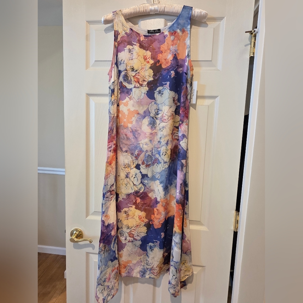 Silk Floral Sleeveless Dress